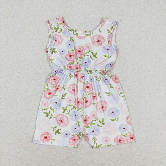 flower sleeveless Girls Jumpsuit