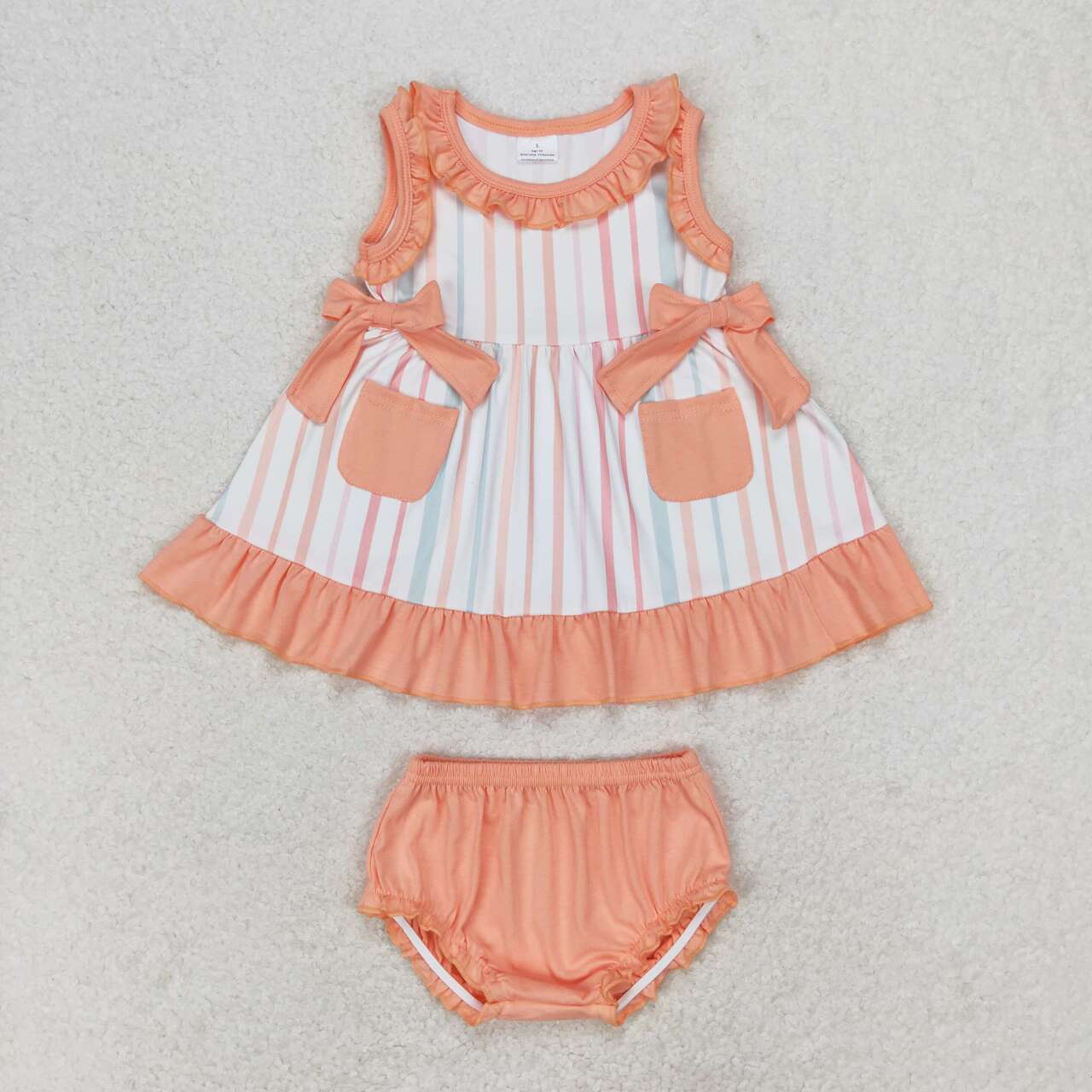 coral pink Bummies Girls Set