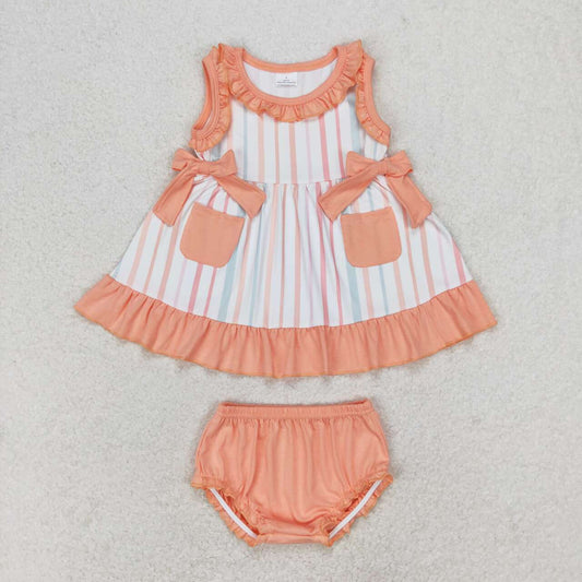 coral pink Bummies Girls Set