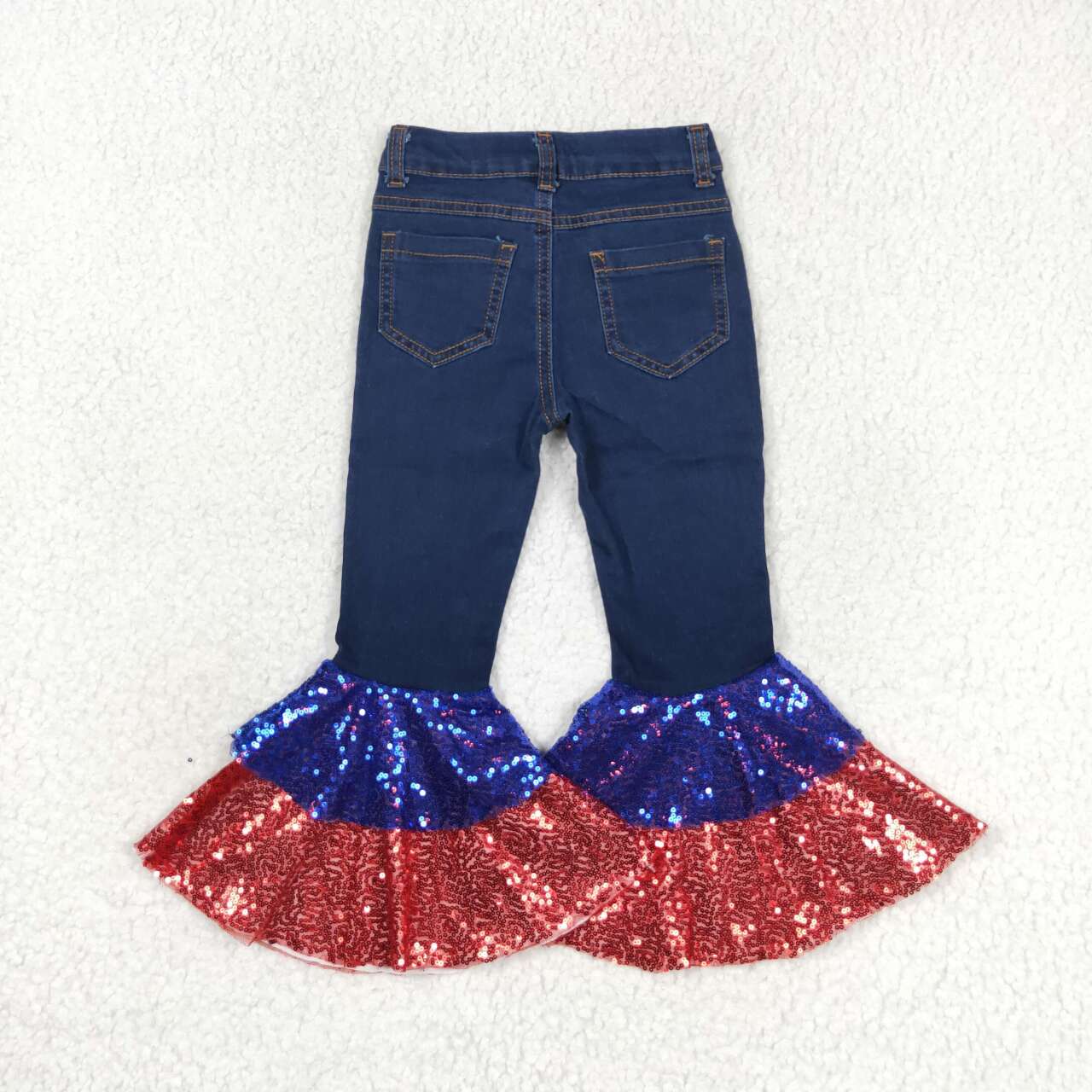 Blue sequin bottom jeans