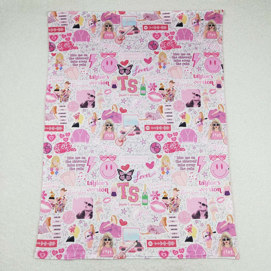 Pink Cartoon baby'S Blanket