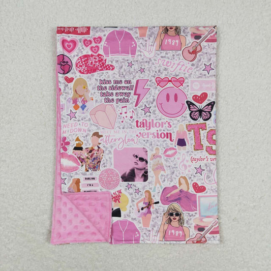 Pink Cartoon baby'S Blanket