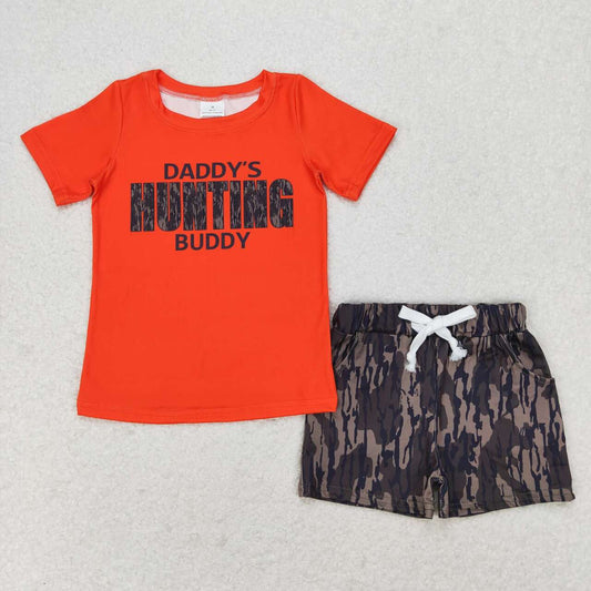 Daddy's Hunting print short sleeve boy set
