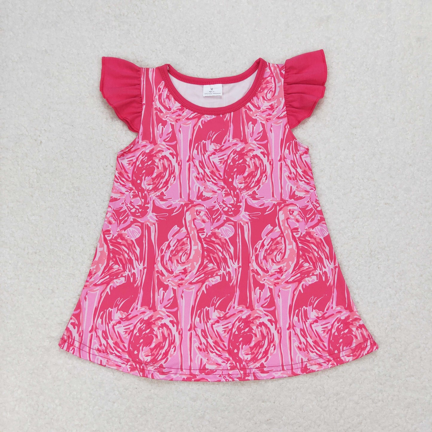 Pink flower Short Flutter Shirt