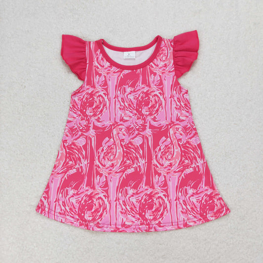 Pink flower Short Flutter Shirt