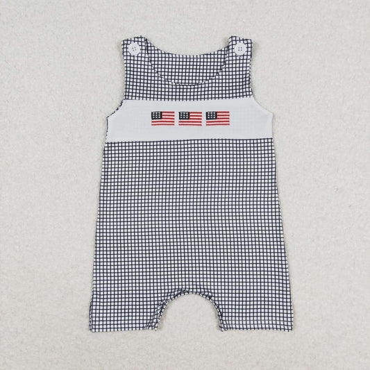 july of 4th Embroidery flag baby romper