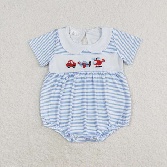 Embroidered car airplane Baby Romper