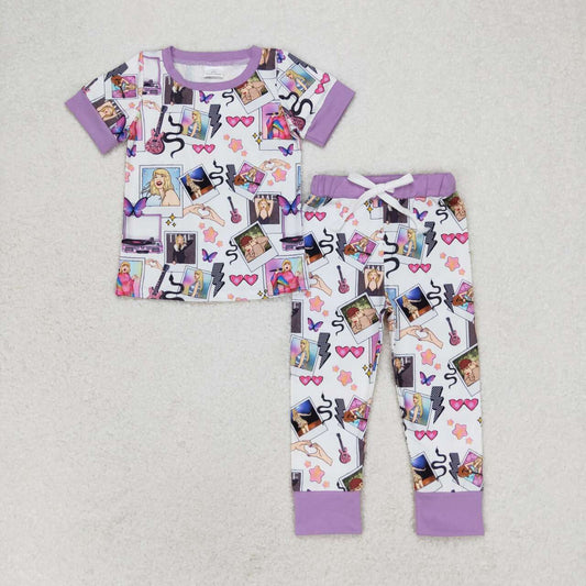purple Cartoon Girls Pajamas