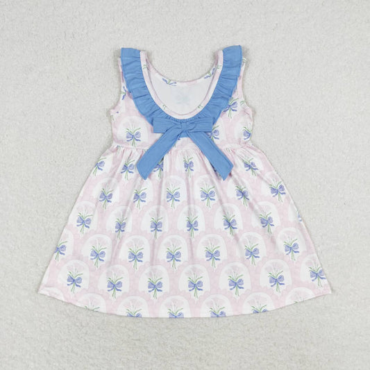 Pink floral sleeveless Girls Dress