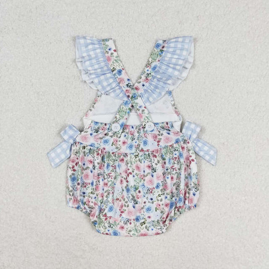 Daddy'S Girls flower Embroidery Romper