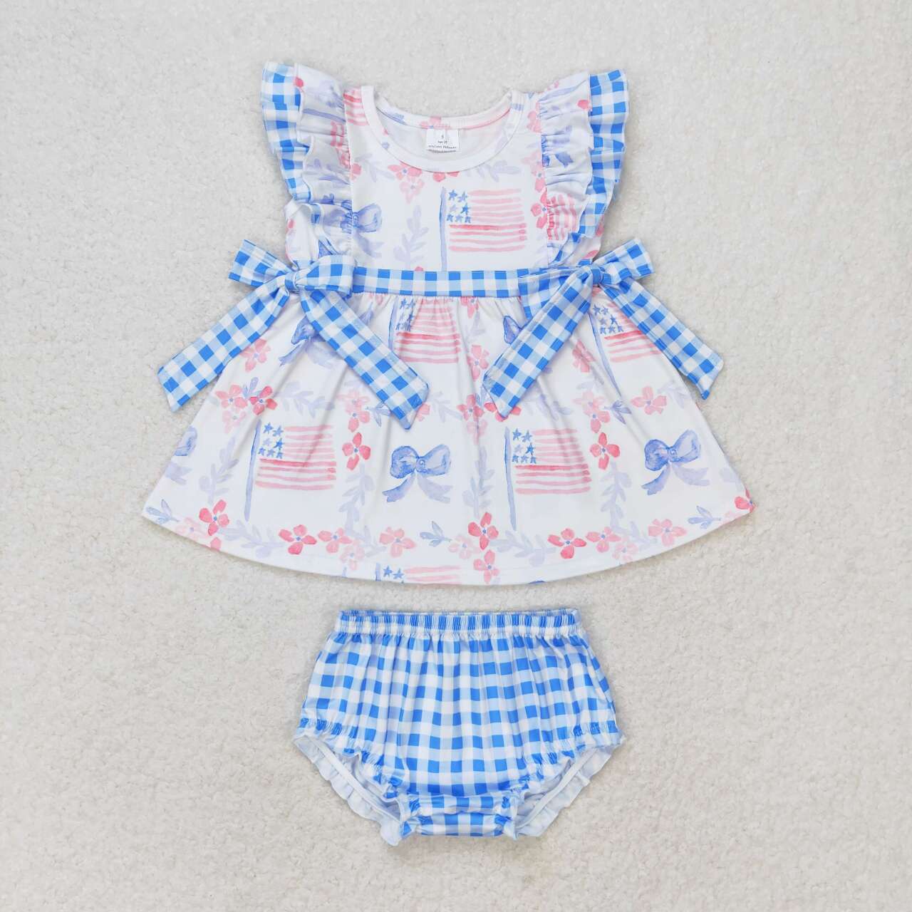 July of 4th flag Bummies Girls Set