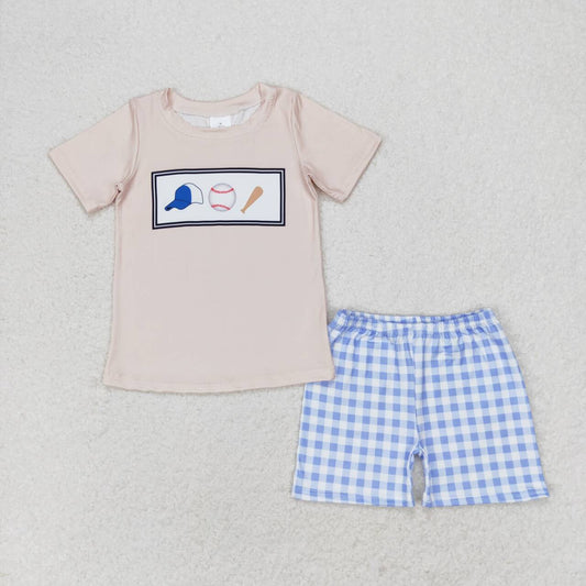 Baseball print short sleeve boy set