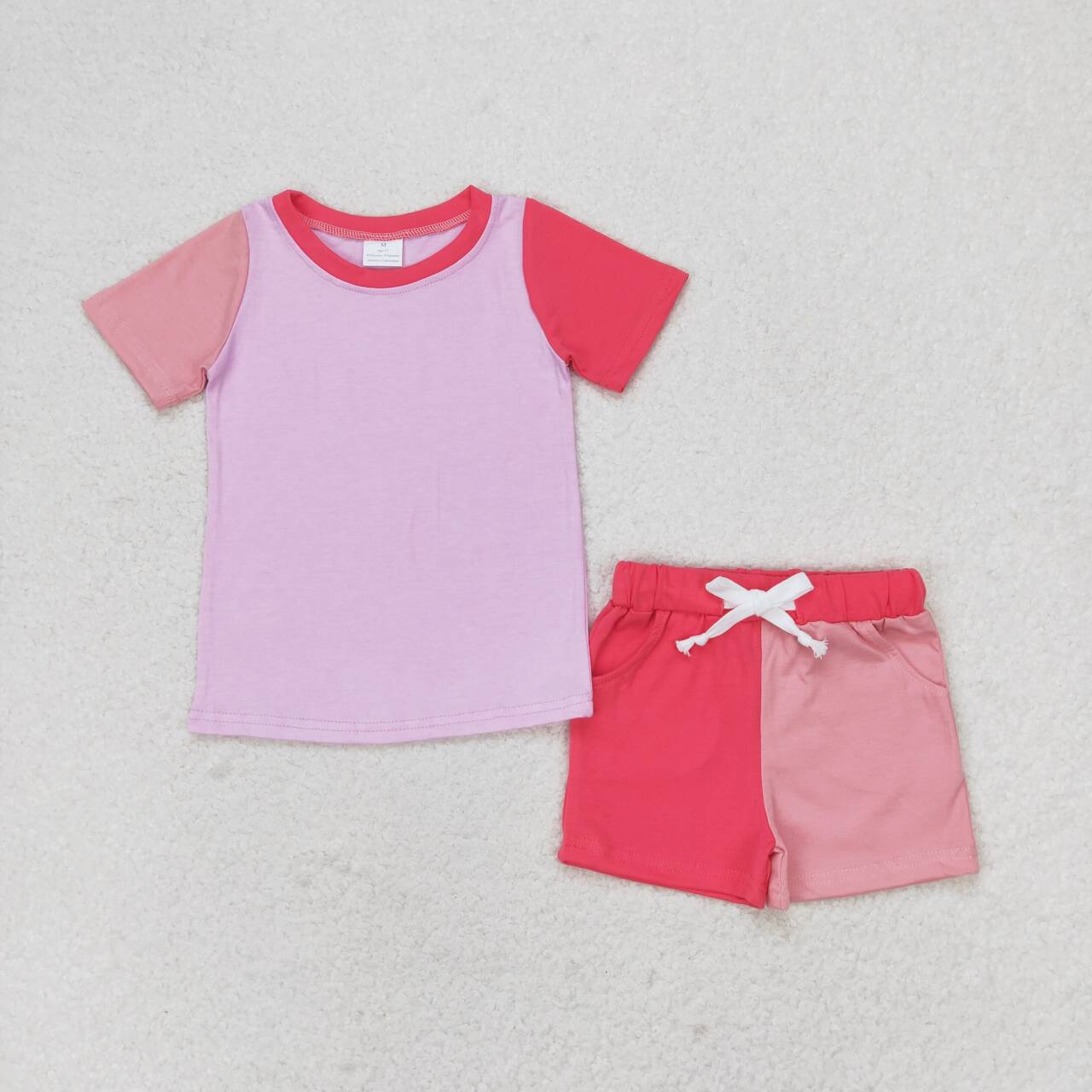 Pink print short sleeve set
