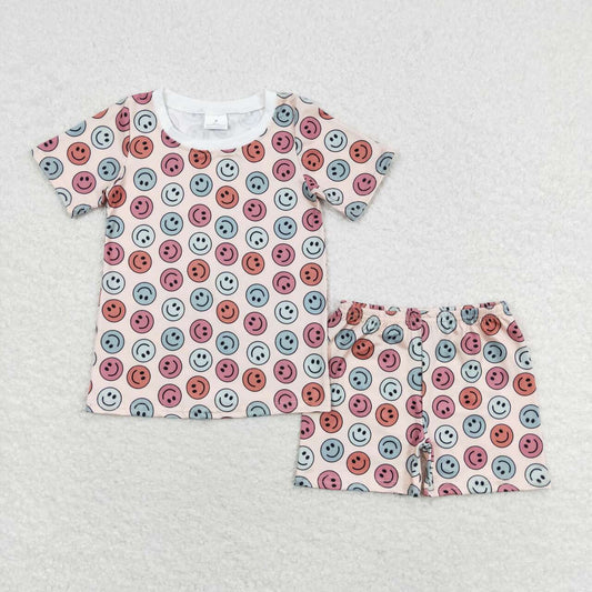 smile print short sleeve boy set