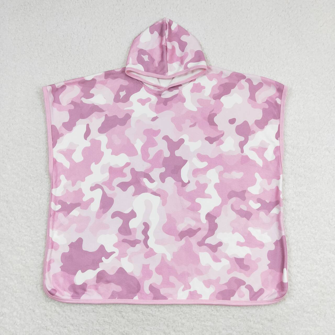 Pink camo Print Hooded Towel for Kids Swimsuit Cover Up for Beach