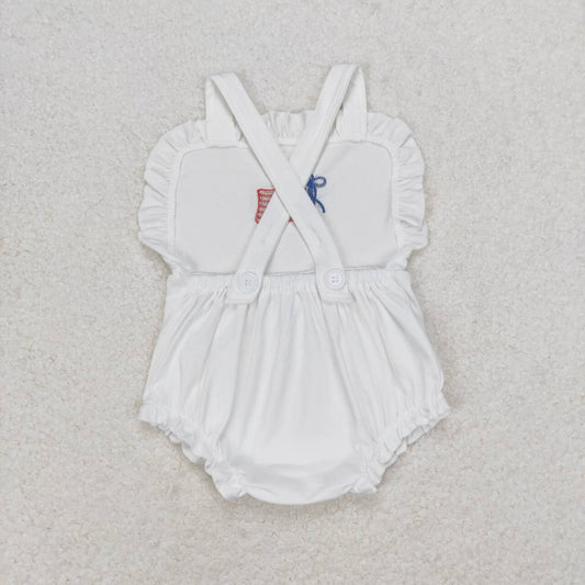 July of 4th flag embroidery Baby Romper