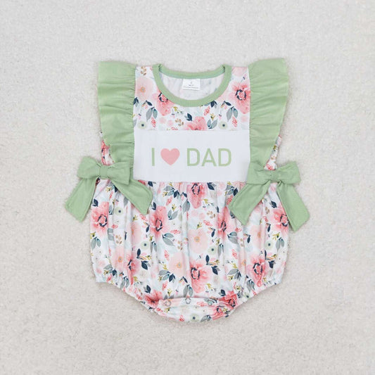 flower i love Dad Baby Romper