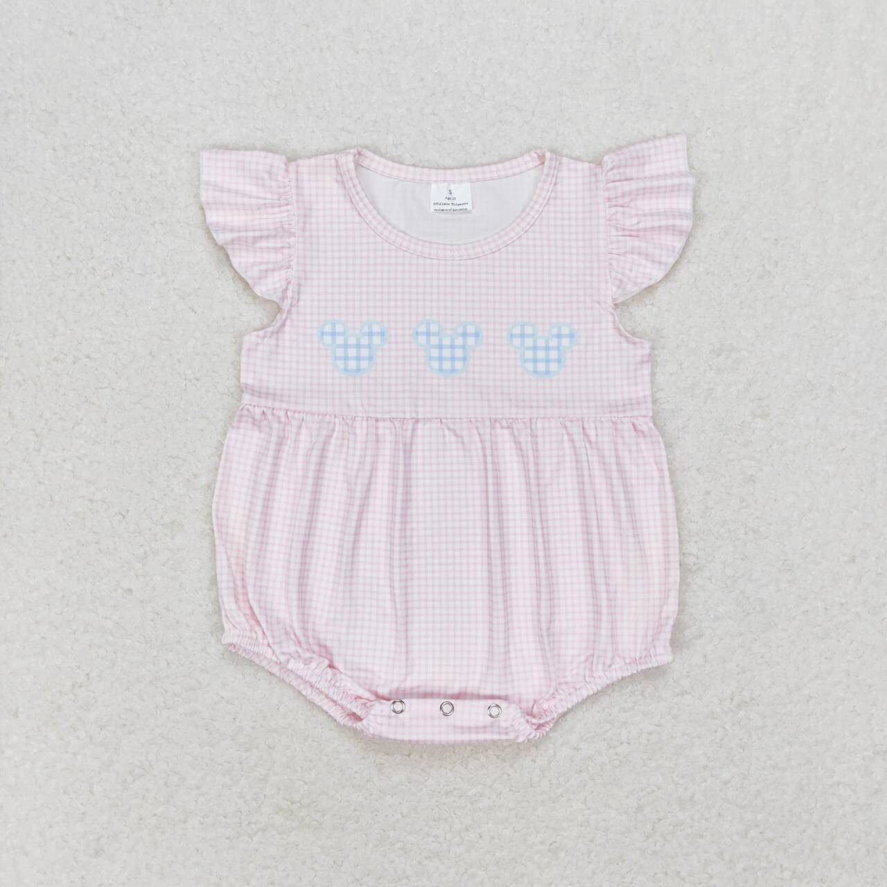 pink Plaid Baby Romper