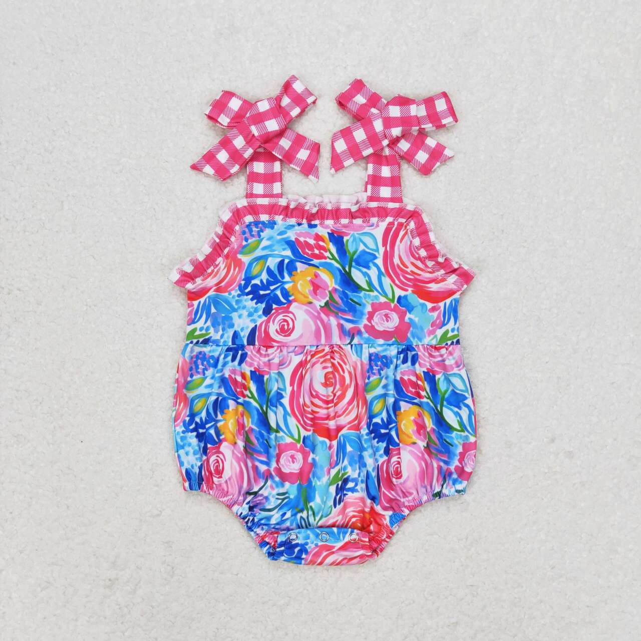 pink flower Baby  Romper