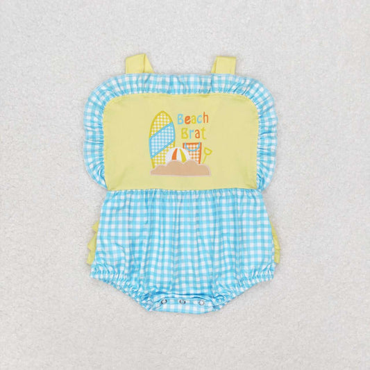 beach embroidery Baby Romper