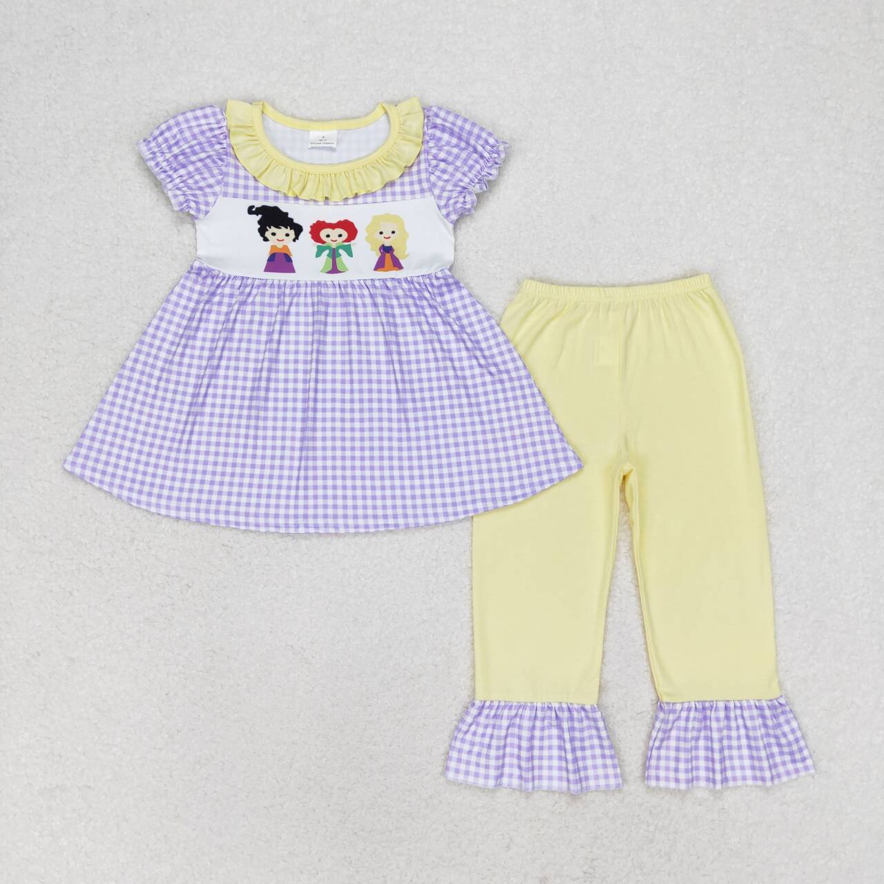 Halloween Cartoon Print flutter Summer Girls Set