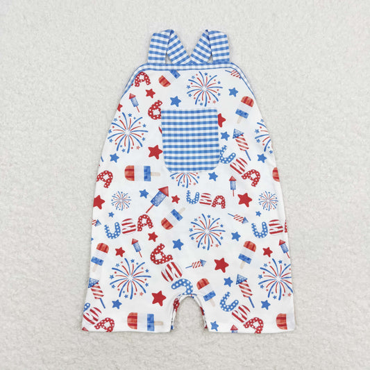 July of 4th fireworks Print Baby Romper