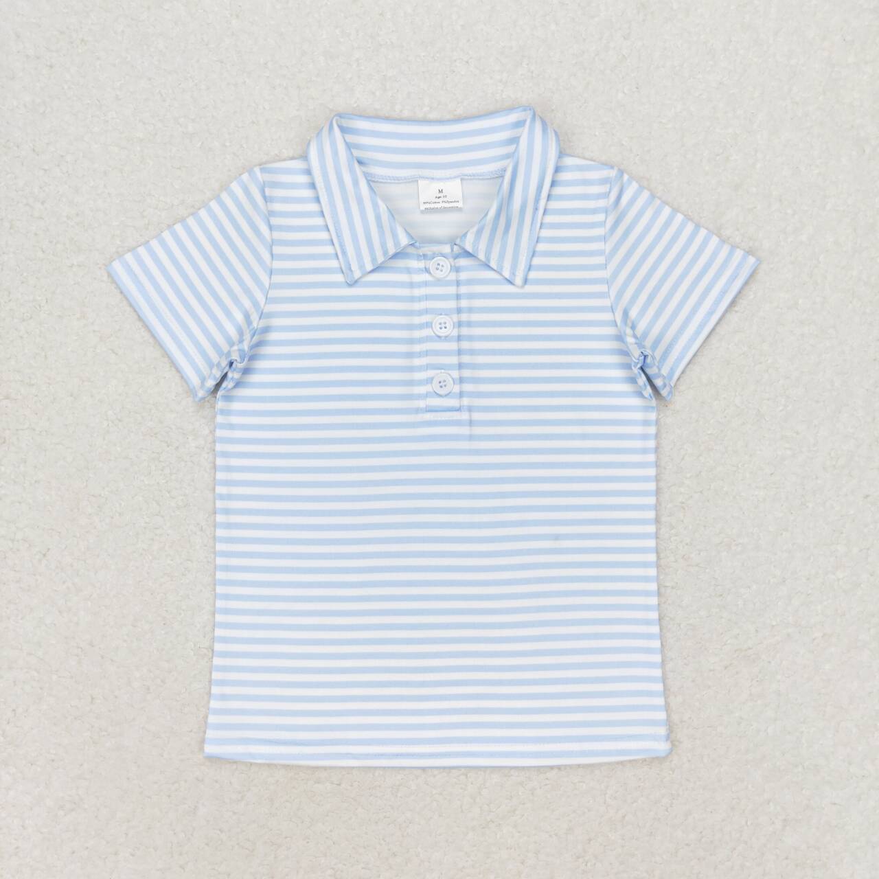 Blue Stripe With Button Boy Shirt