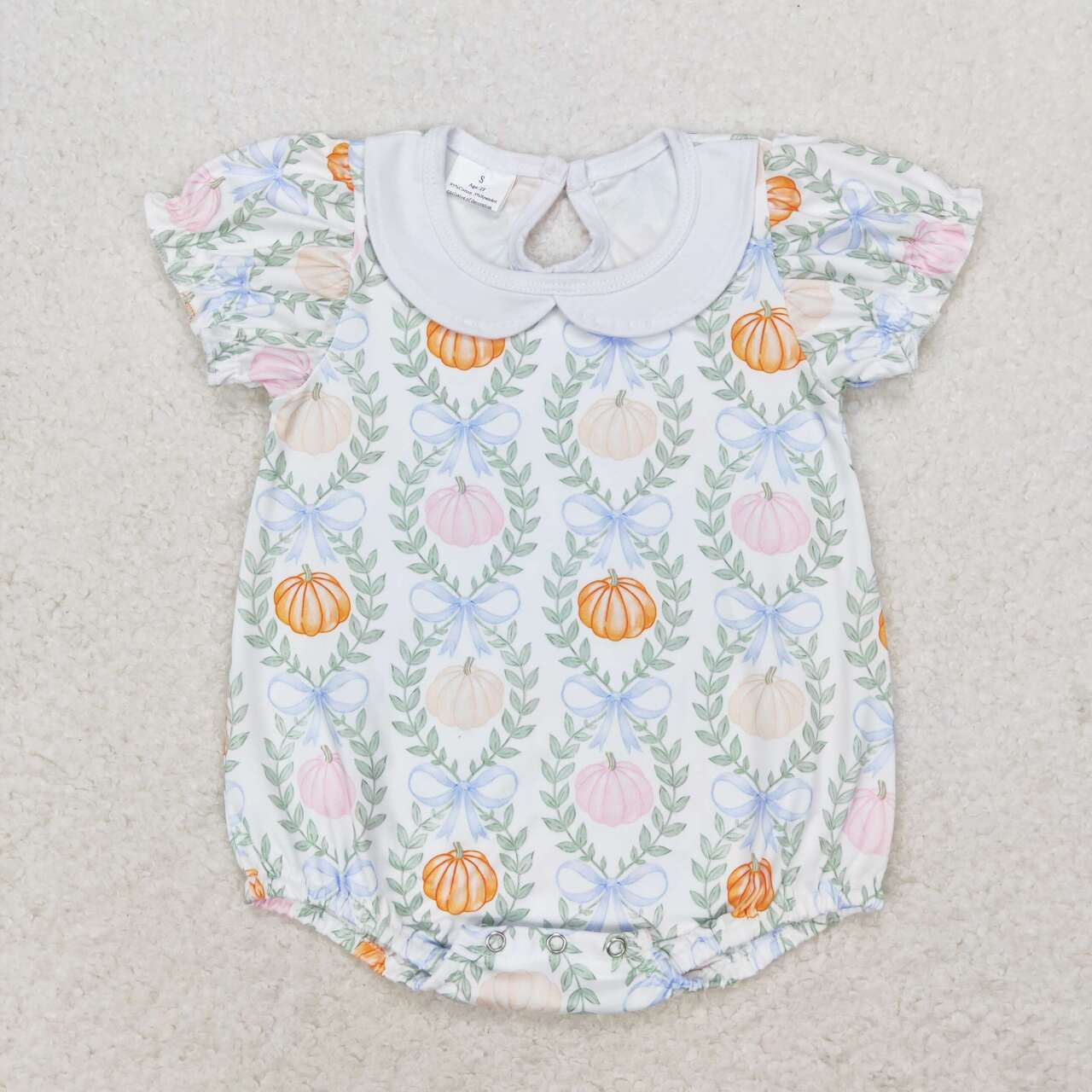 flower pumpkin print Baby Romper