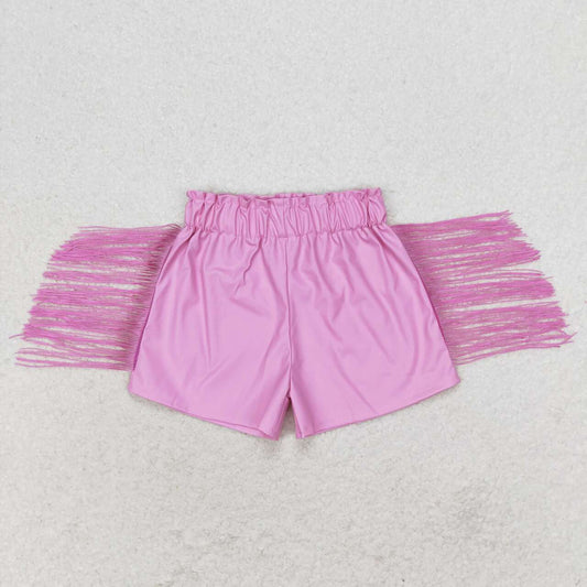 PinkTassel leather Girls Short