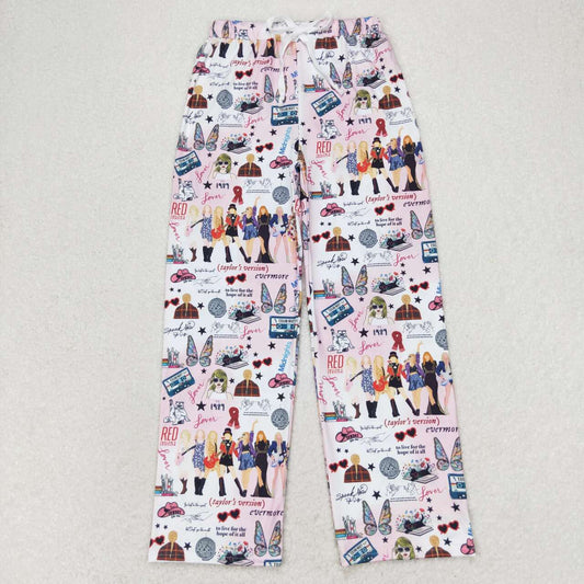 Adult Pink Cartoon Woman'S Pants