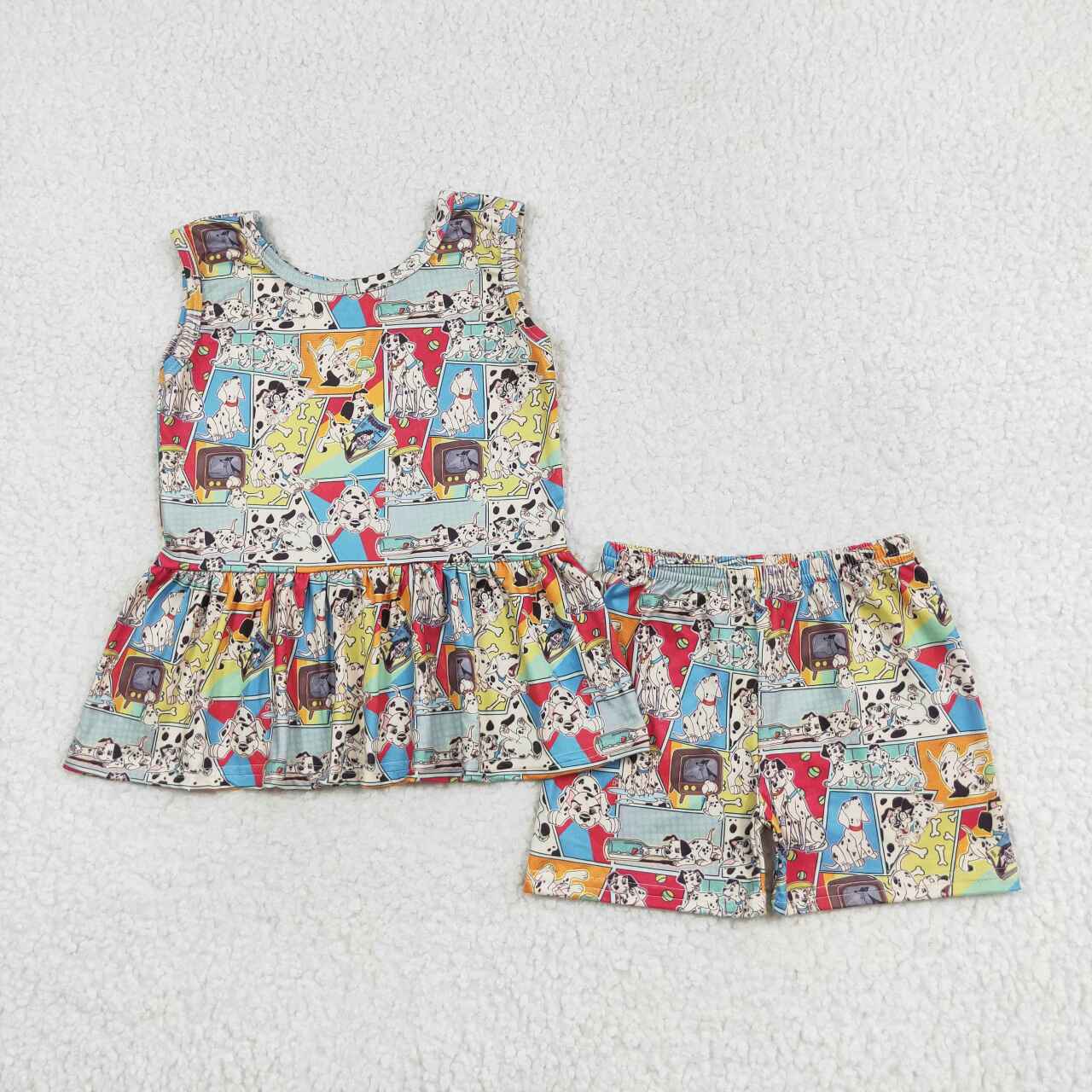 dog sleeveless Summer Girls Set