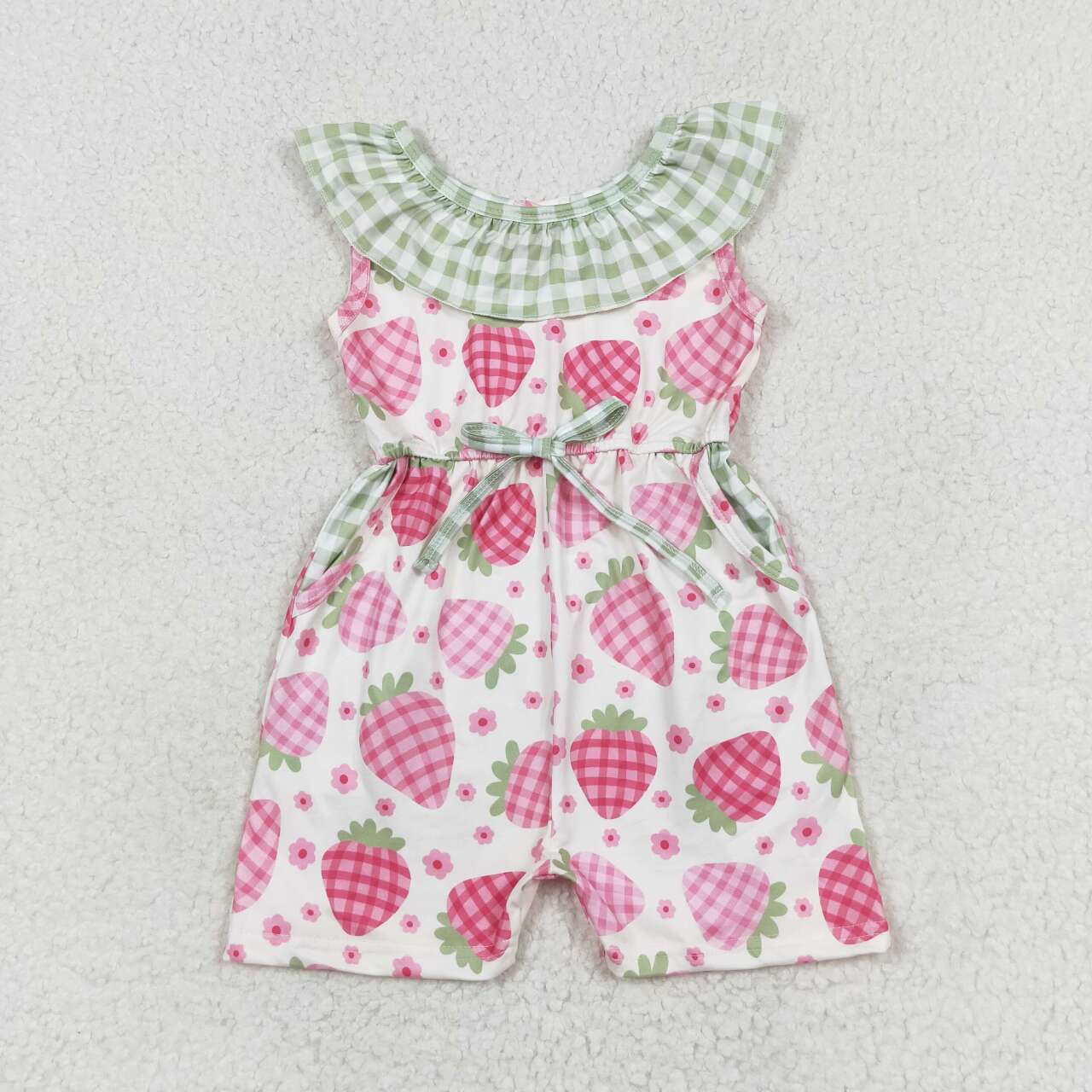 Pink strawberry Girls Jumpsuit