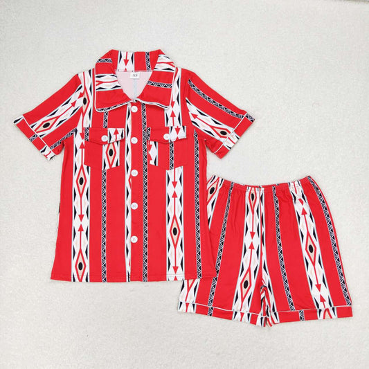 Adult Red Stripe short pajamas
