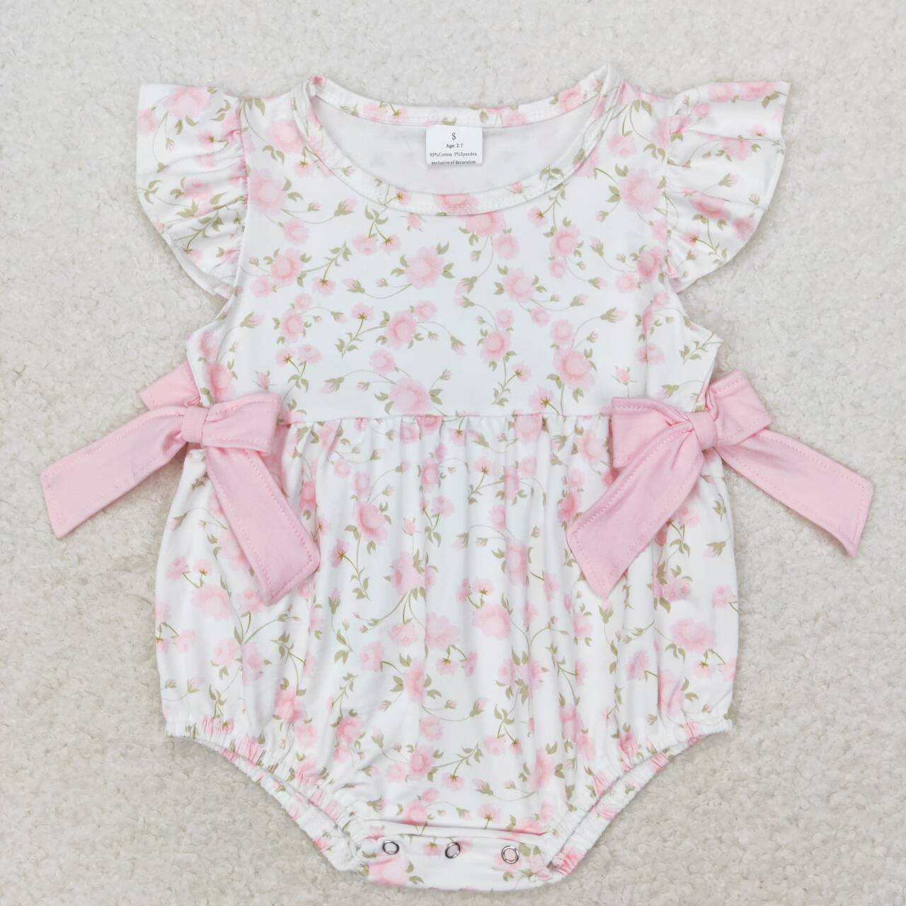 Pink flower print print Baby Romper