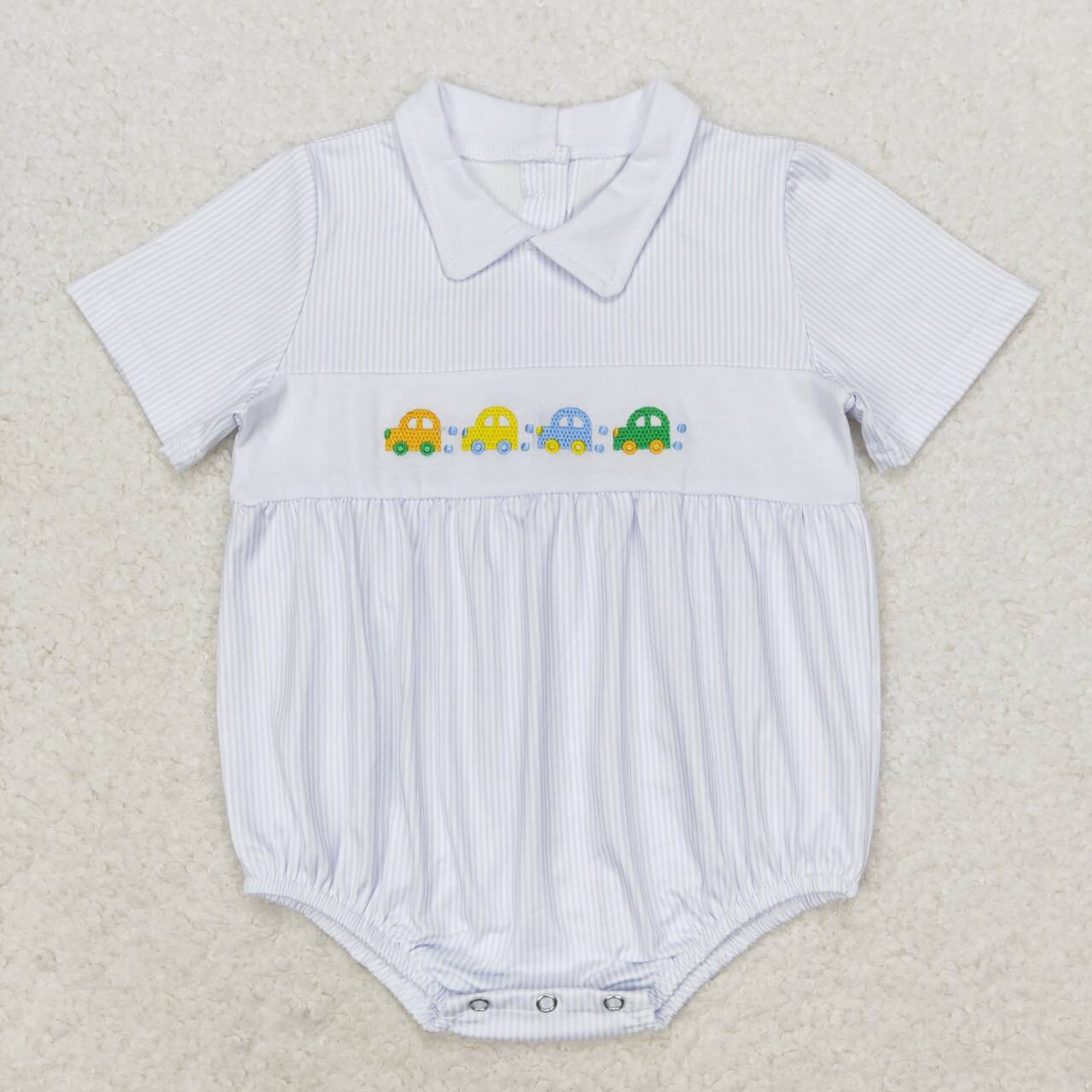 car embroidery print Baby Romper