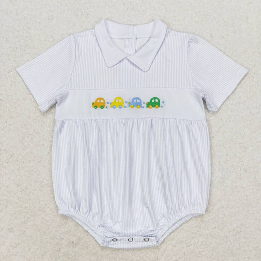car embroidery print Baby Romper