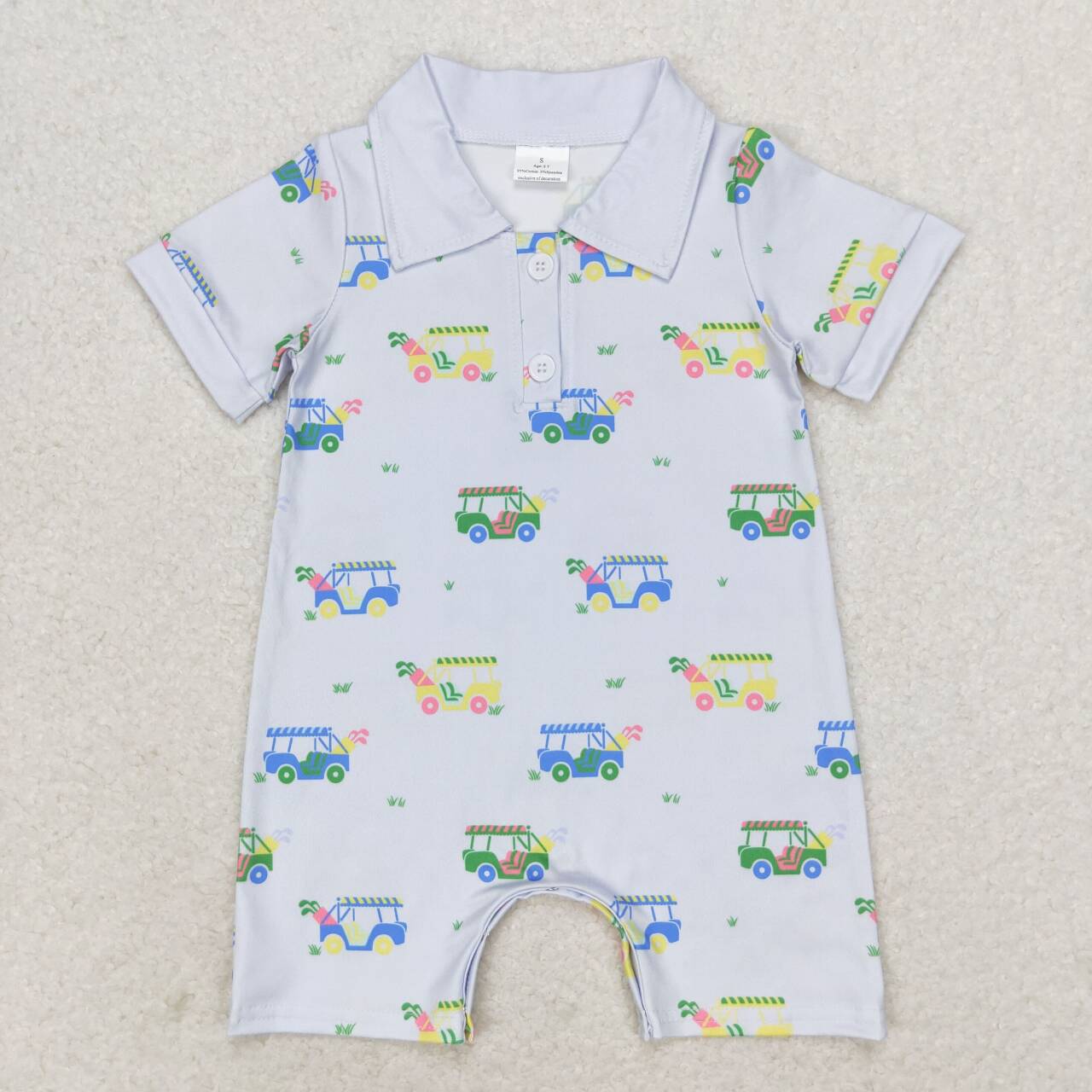 blue golf print Baby Romper