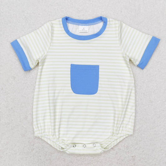 striped pockets print Baby Romper