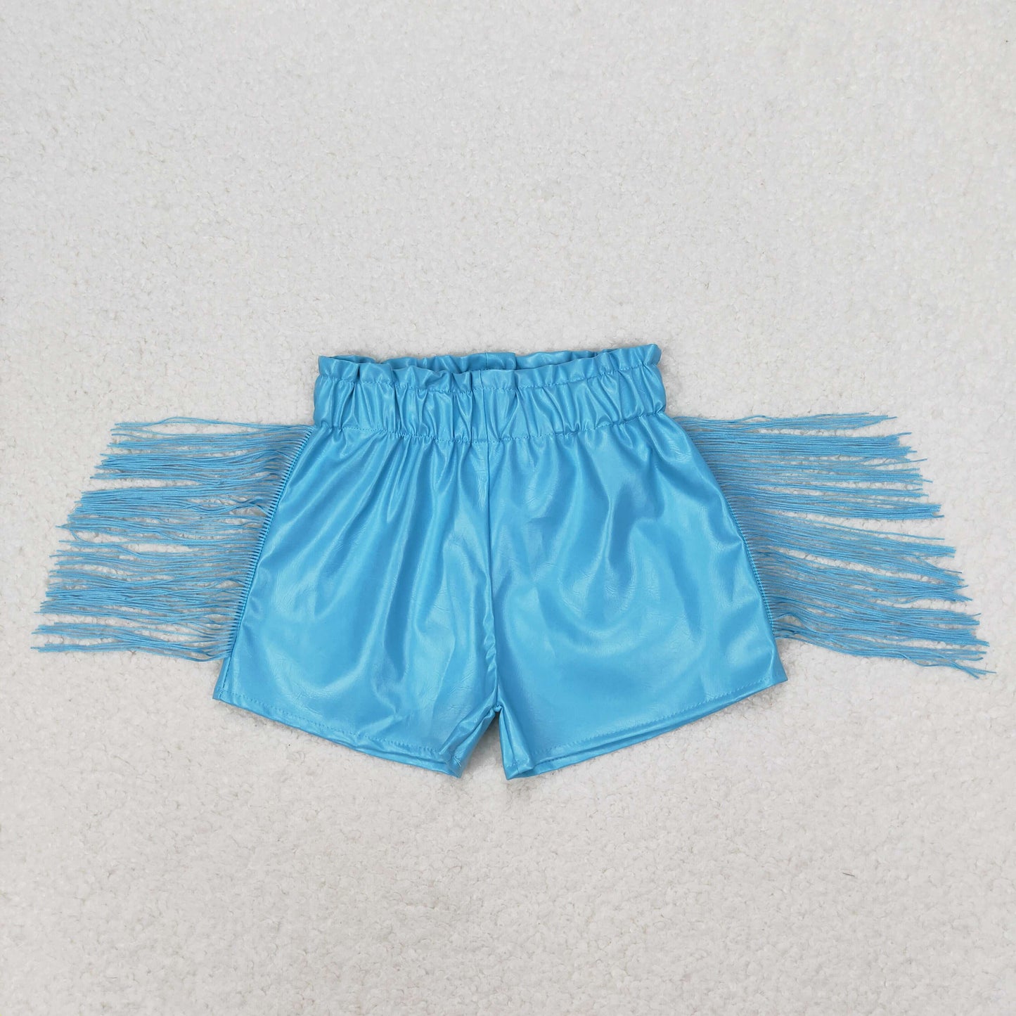 Blue Tassel leather Girls Short