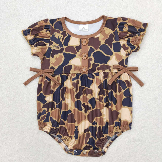 brown leopard print Baby Romper
