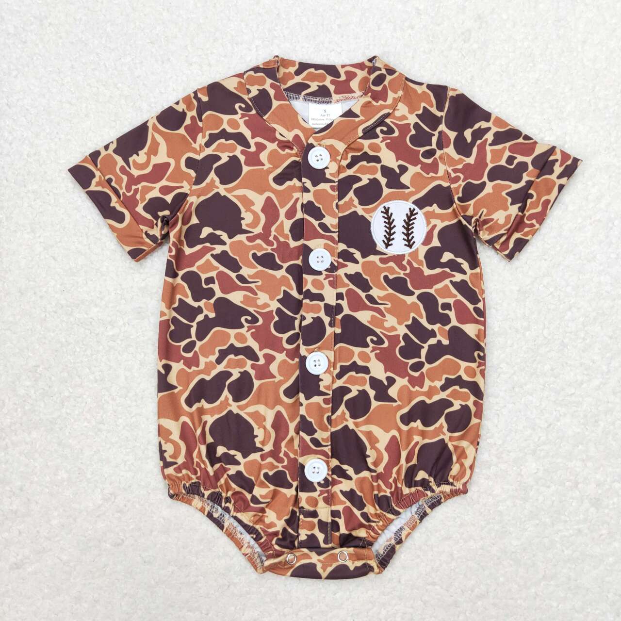 brown Camo with Cotton Baby Romper