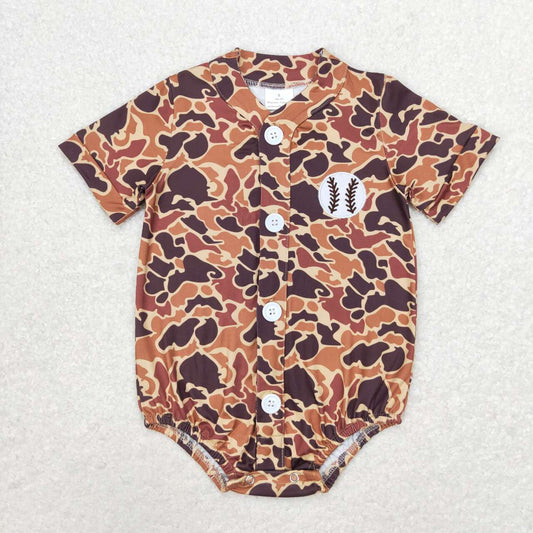 brown Camo with Cotton Baby Romper