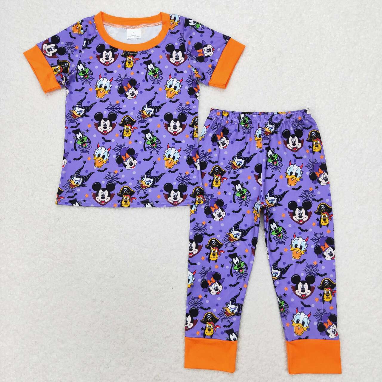 Halloween Purple Short Sleeve Long Pants Pajamas