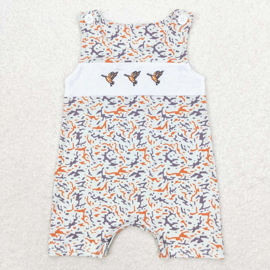 camo embroidered deer Print Baby Romper