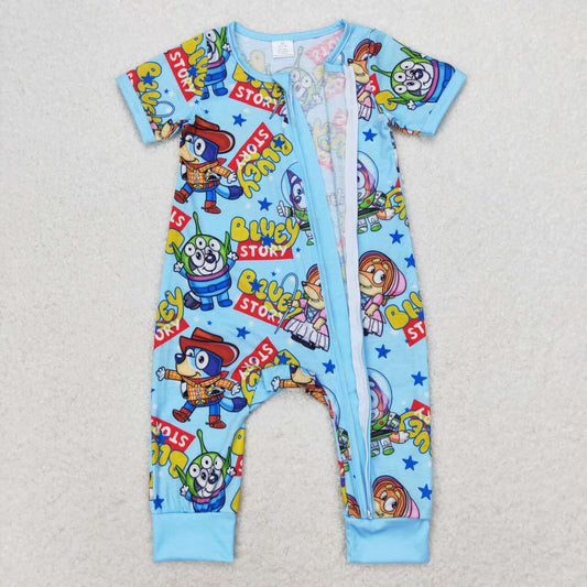 Blue Baby Romper With zipper