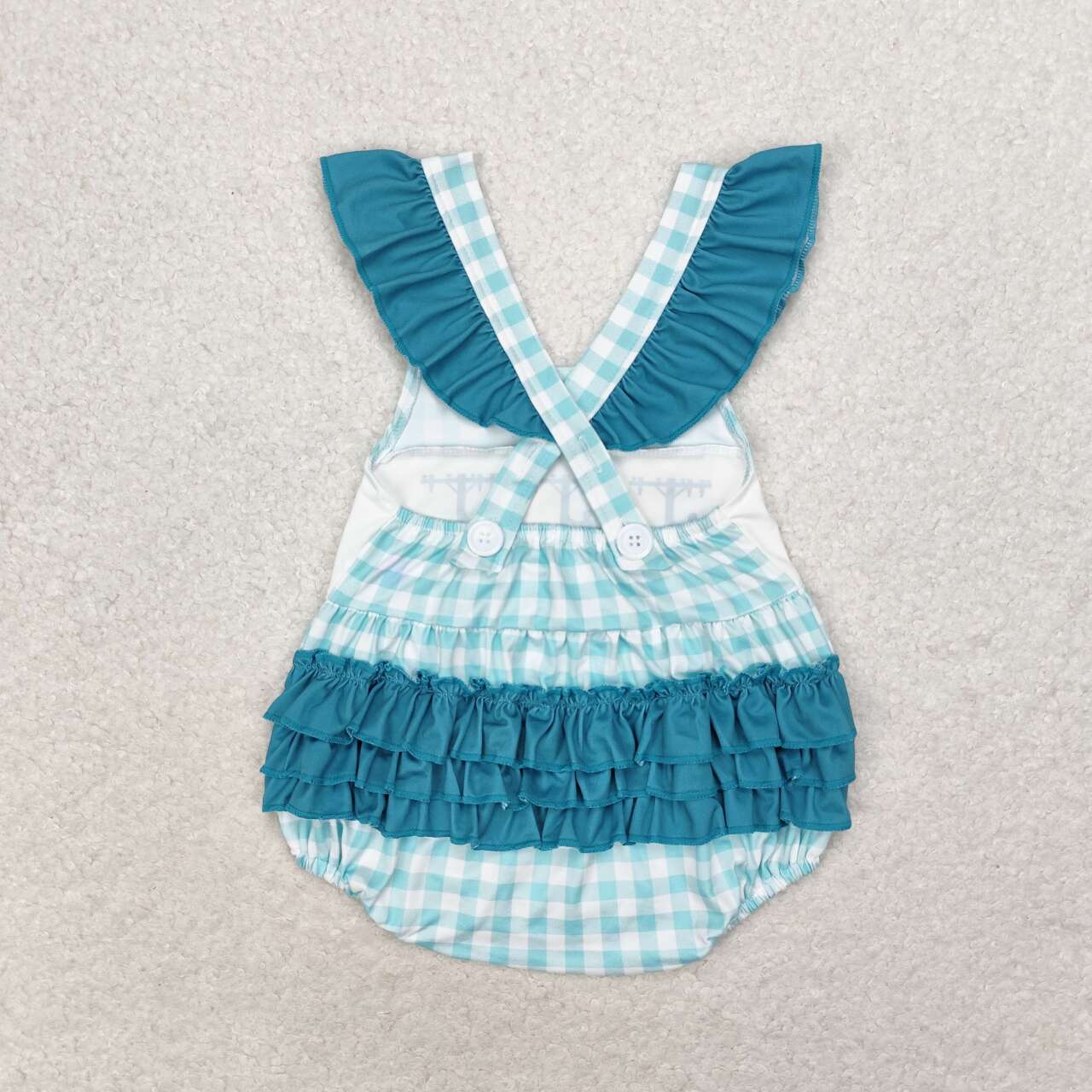 Blue Plaid Baby Romper