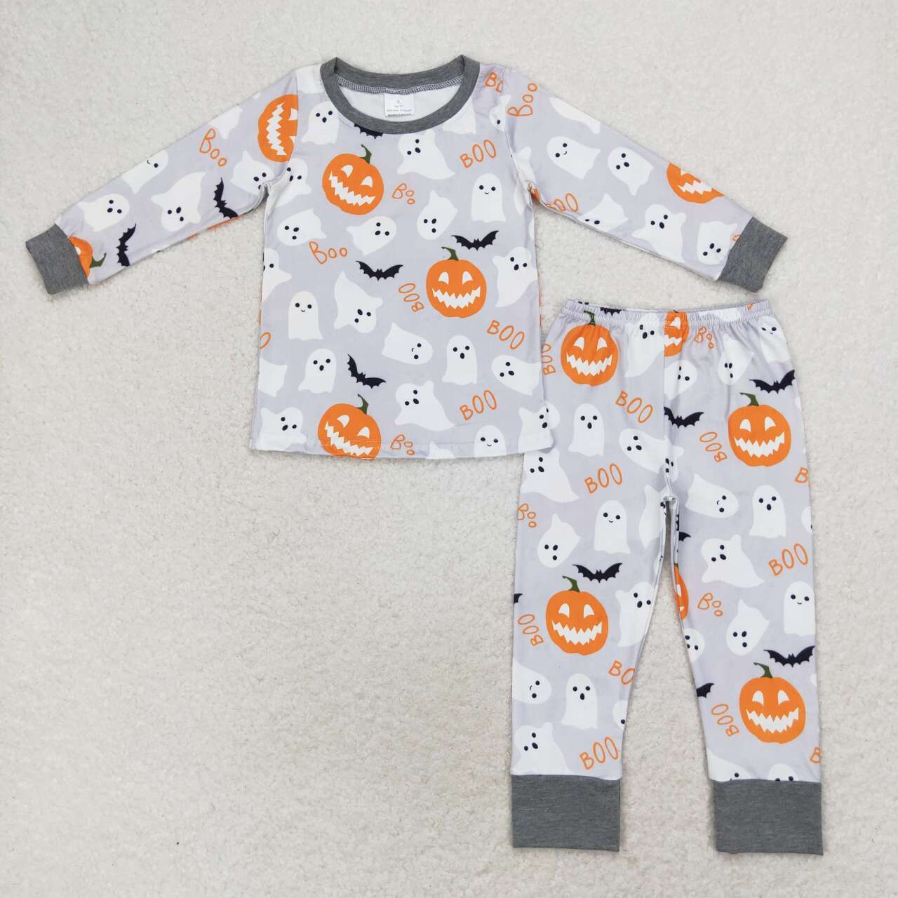 Halloween Pumpkin Sleeve Long Pants Pajamas