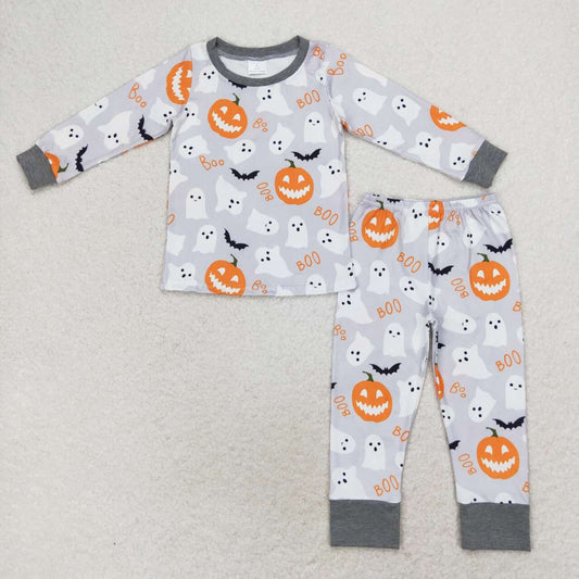 Halloween Pumpkin Sleeve Long Pants Pajamas