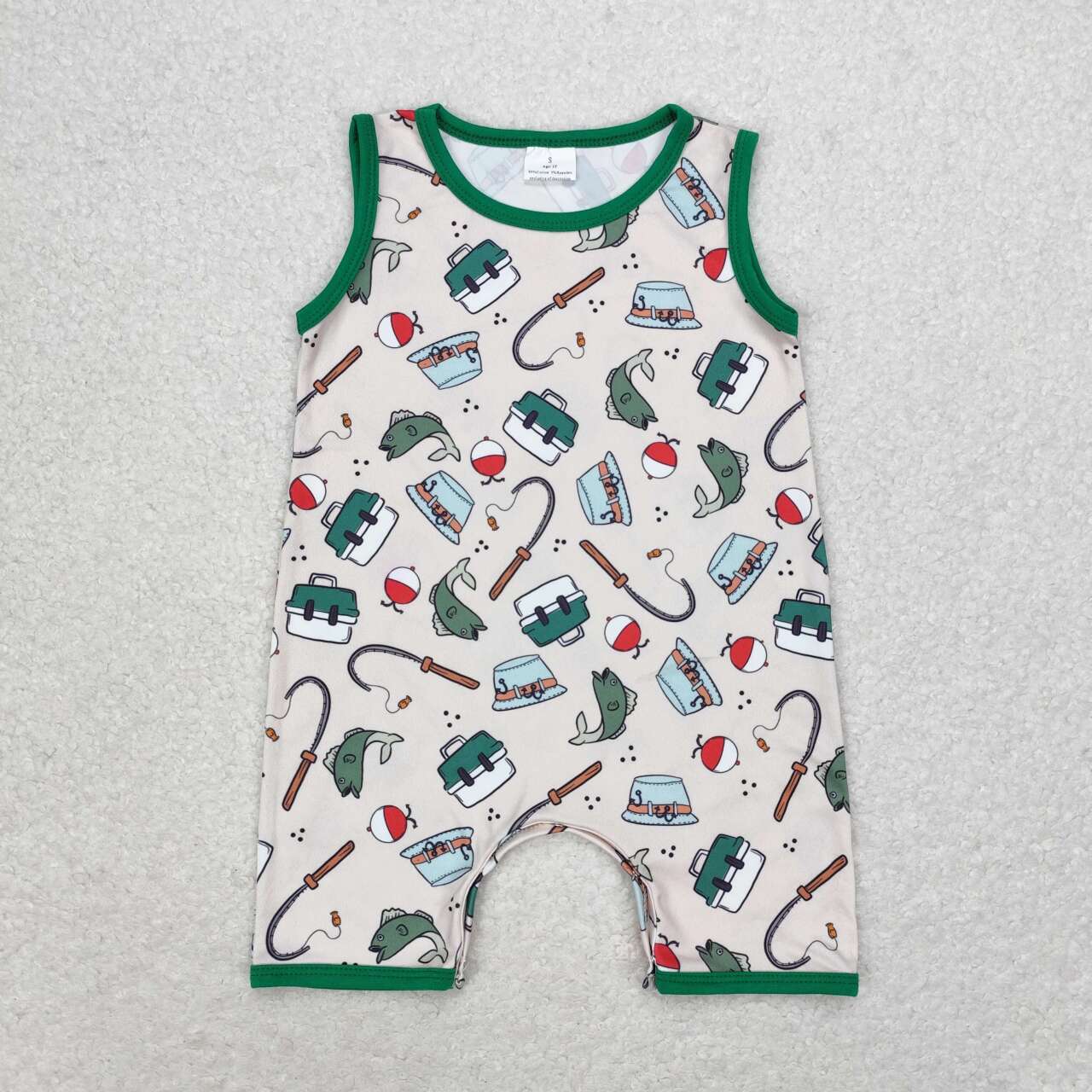 fishing fish sleeveless Baby Romper