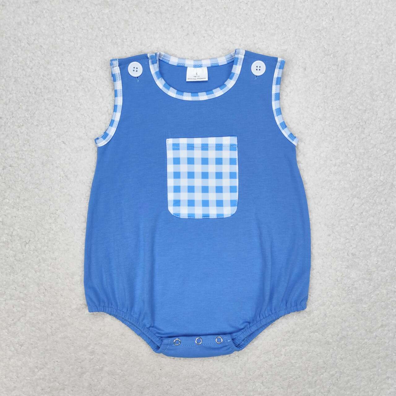 blue sleeveless Baby Romper